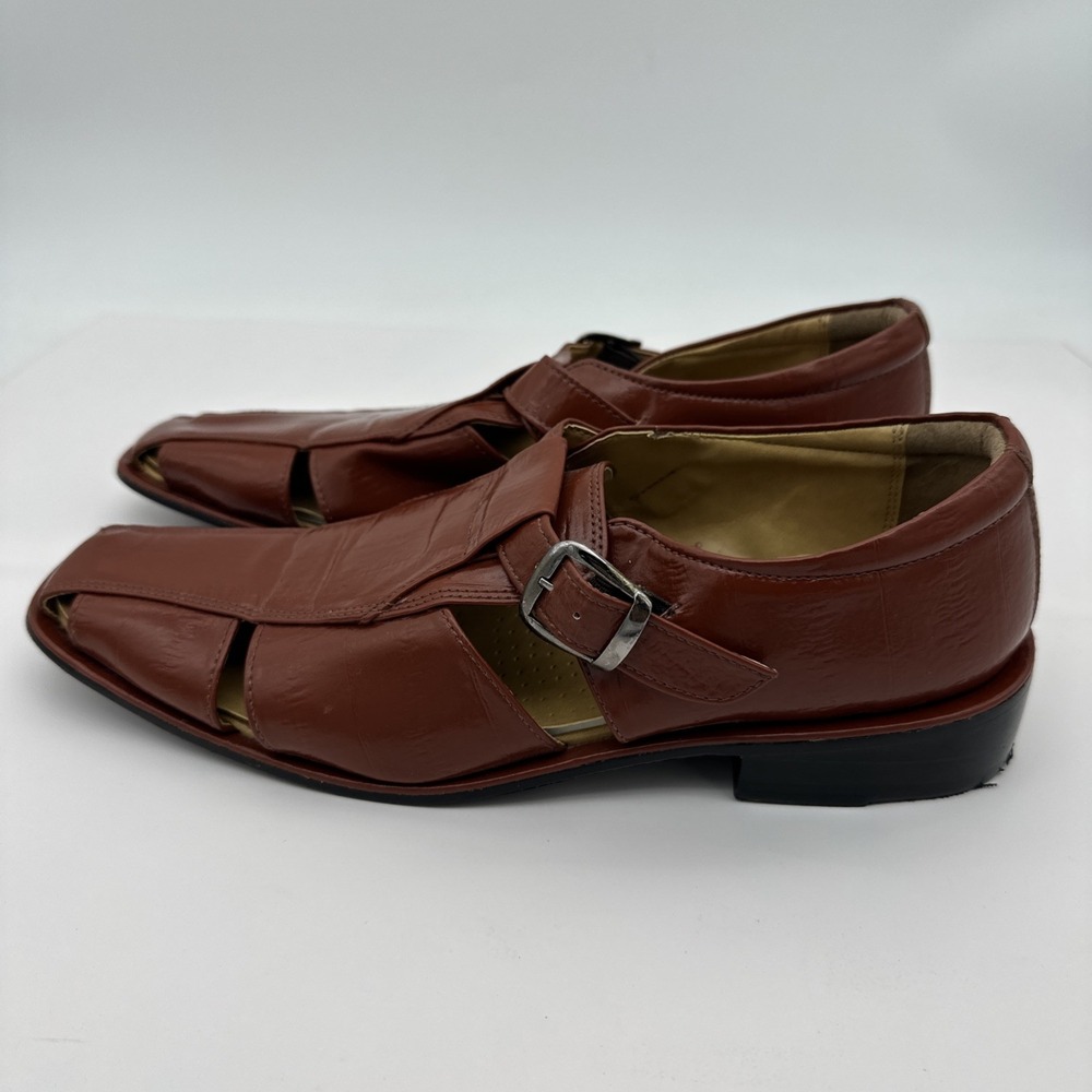 Vintage Giorgio Brutini Brown Fisherman Dress Sandals Men's 8.5 M NWOB